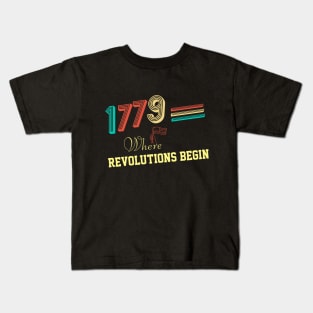 1776 Where Revolutions Begin Kids T-Shirt